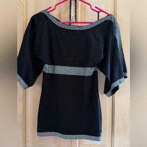 Willi Smith Black and Gray Short Sleeve Top